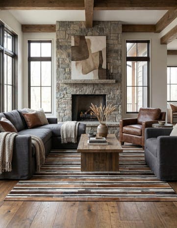 5' x 8' Cowhide Leather Rug