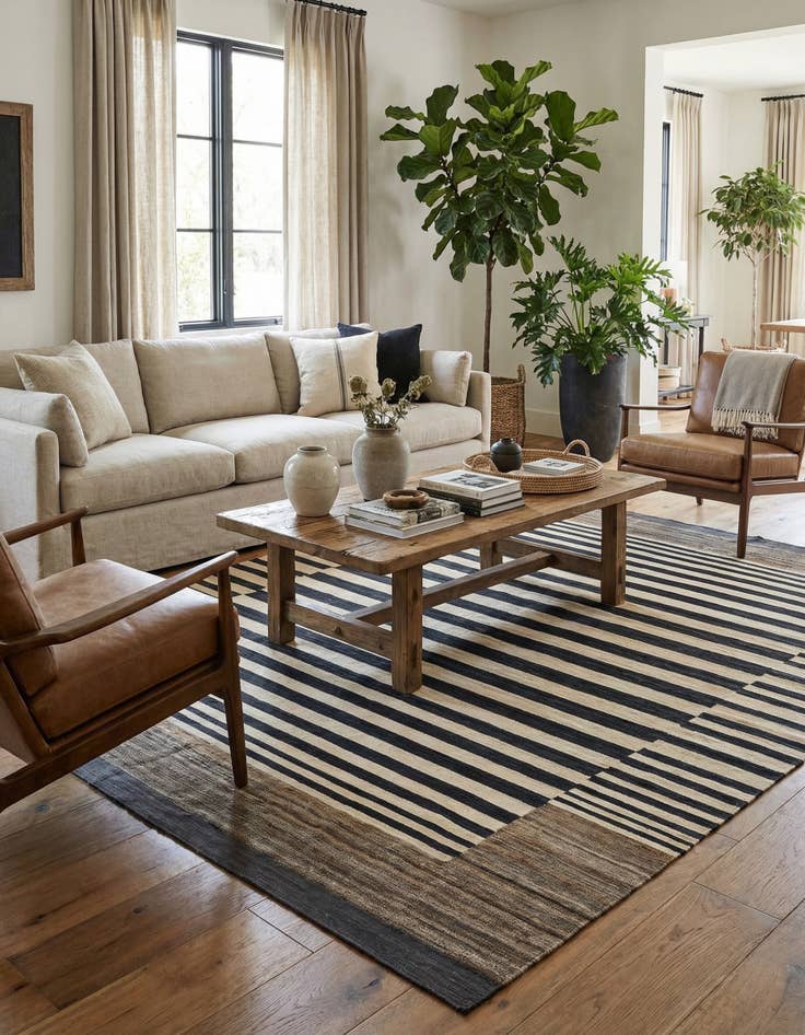 Detail image of  8' 1 x 9' 8  Hand Woven Kilim Modern Wool Rug