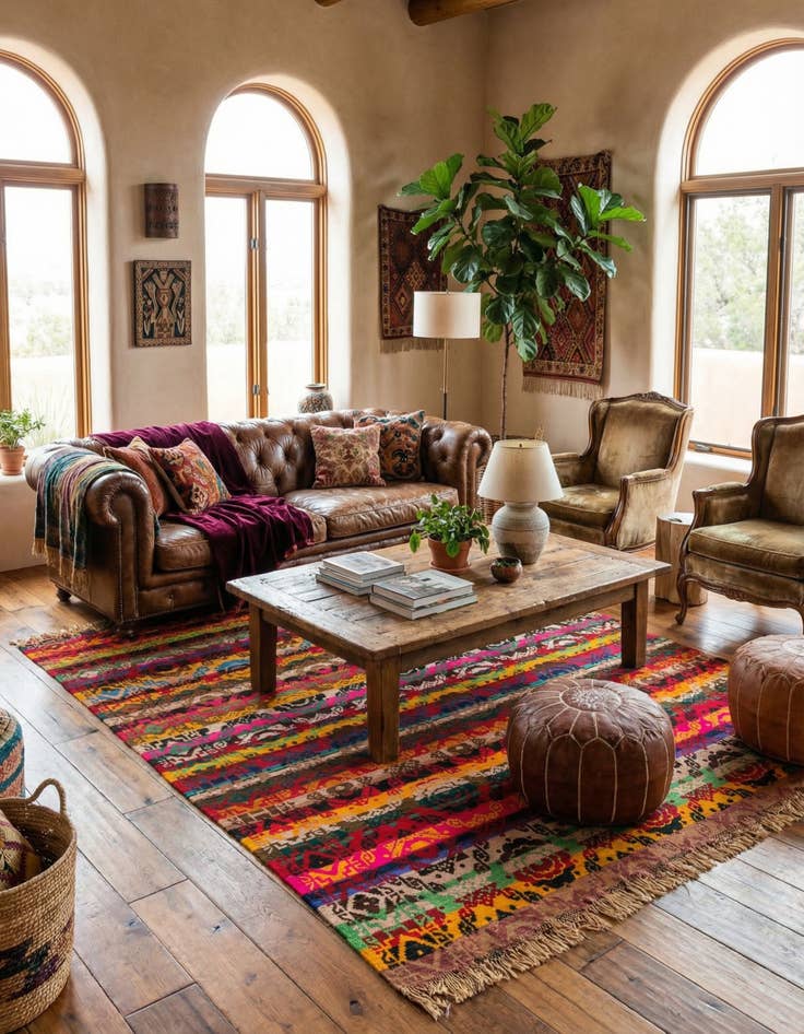 Detail image of 7' 8 x 9' 7 Hand Woven Kilim Wool Rug