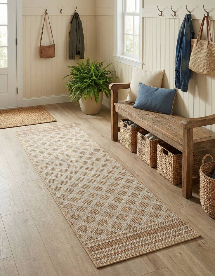 Detail image of 2' x 8' Easy-Clean Trellis Indoor / Outdoor Runner Rug