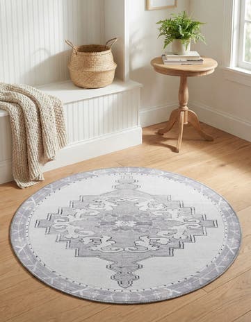 3' 6 x 3' 6 Washable Timeless Round Rug