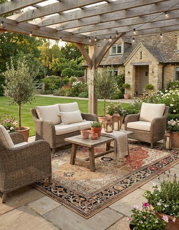 5' x 8' Easy-Clean Traditional Indoor / Outdoor Rug