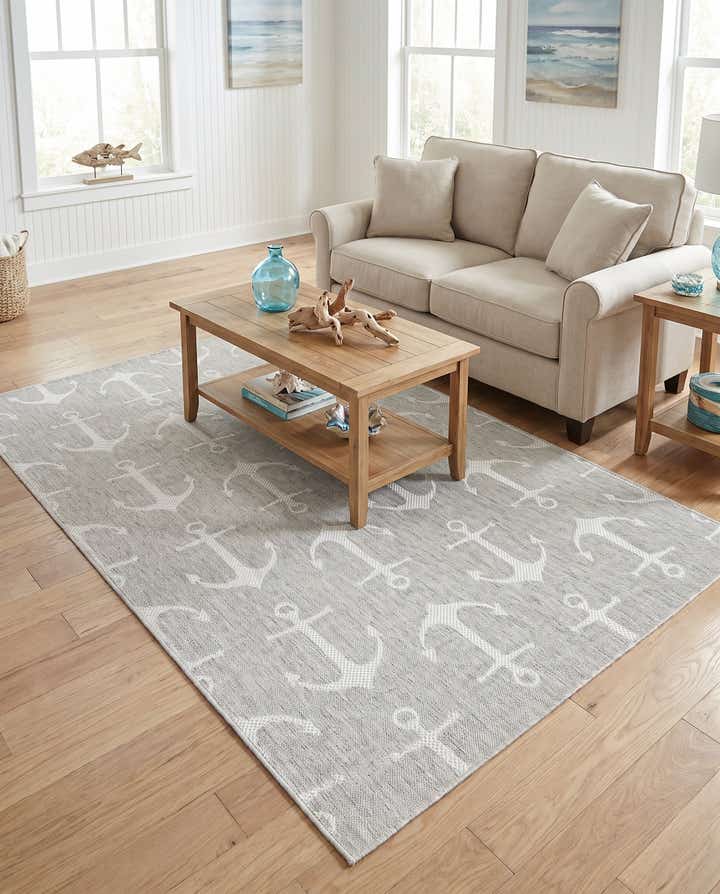 5' 3 x 8' Easy-Clean Coastal Indoor / Outdoor Rug