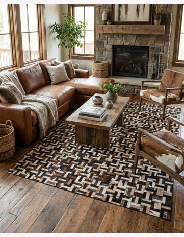 4' 11 x 7' 11 Cowhide - Patchwork Rug