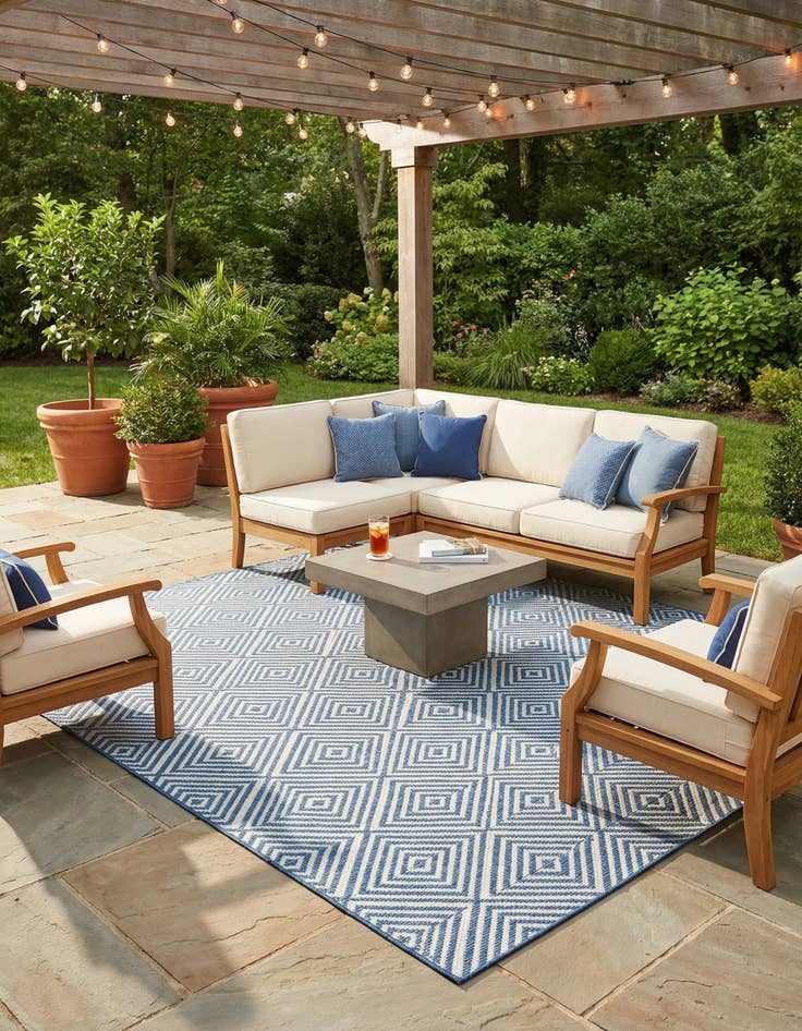 Detail image of 13' x 13'  Washable Jill Zarin Costa Rica Indoor / Outdoor Square Rug