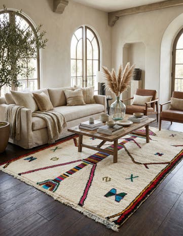 5' 2 x 8' 2 Hand Knotted Moroccan Wool Rug