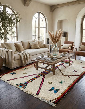 5' 2 x 8' 2 Hand Knotted Moroccan Wool Rug