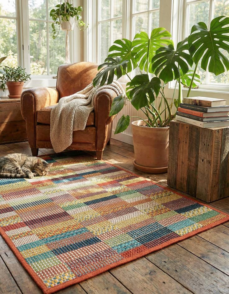 Detail image of  2' x 3' 1  Washable Baja Indoor / Outdoor Rug