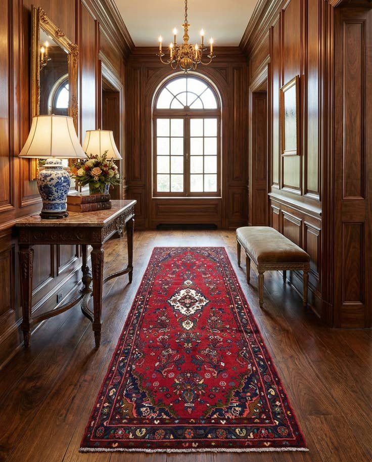 Detail image of 3' 6 x 10' 2 Afshar Wool Runner Rug