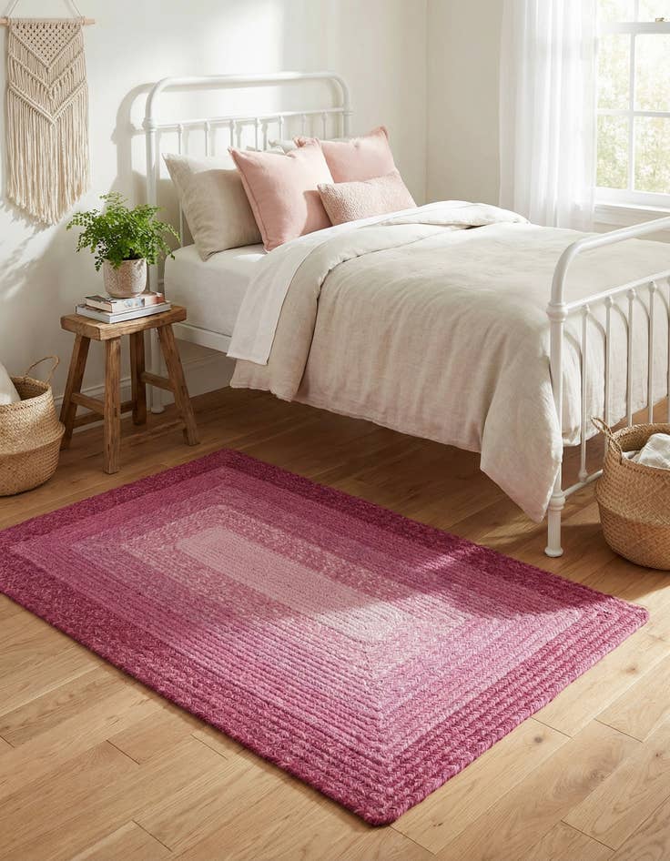 Detail image of 2' x 3' 1  Hand Hand Braided Wool Rug