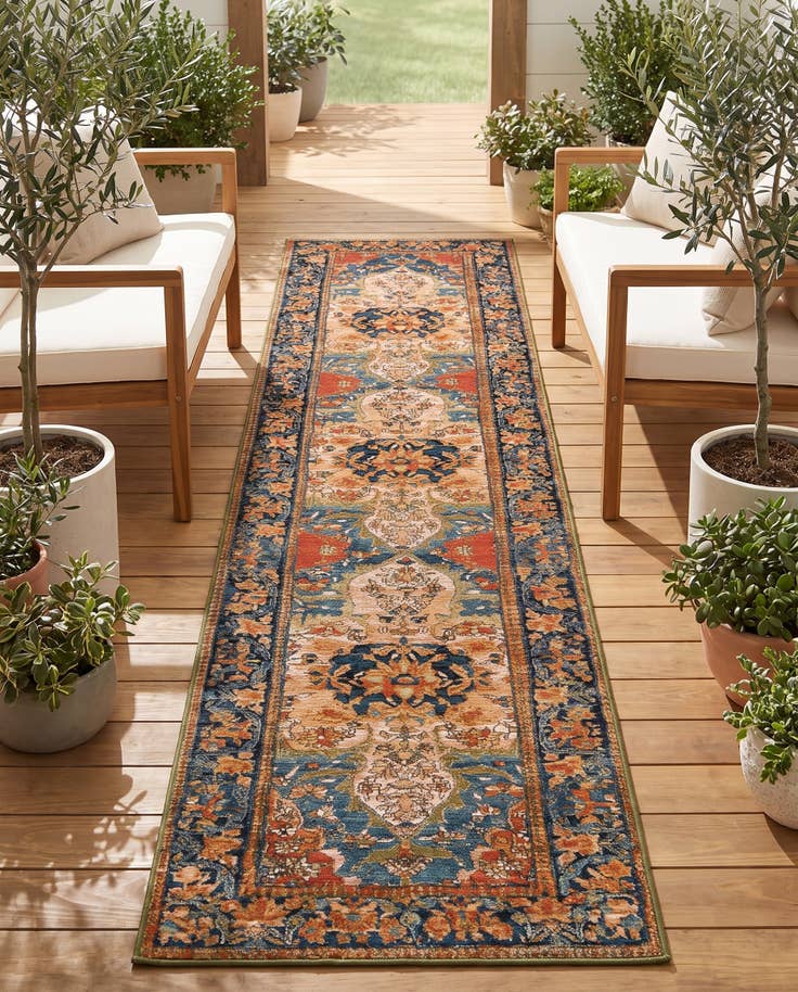 Detail image of 2' 7 x 12' Easy-Clean Traditional Indoor / Outdoor Runner Rug