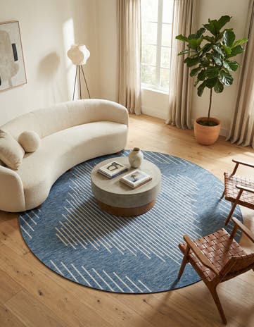13' x 13' Easy-Clean Modern Indoor / Outdoor Round Rug