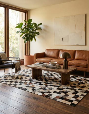 5' 1 x 8' Cowhide - Patchwork Rug