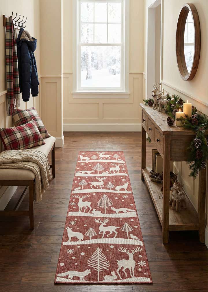 2' x 8' Easy-Clean Holiday Indoor / Outdoor Runner Rug