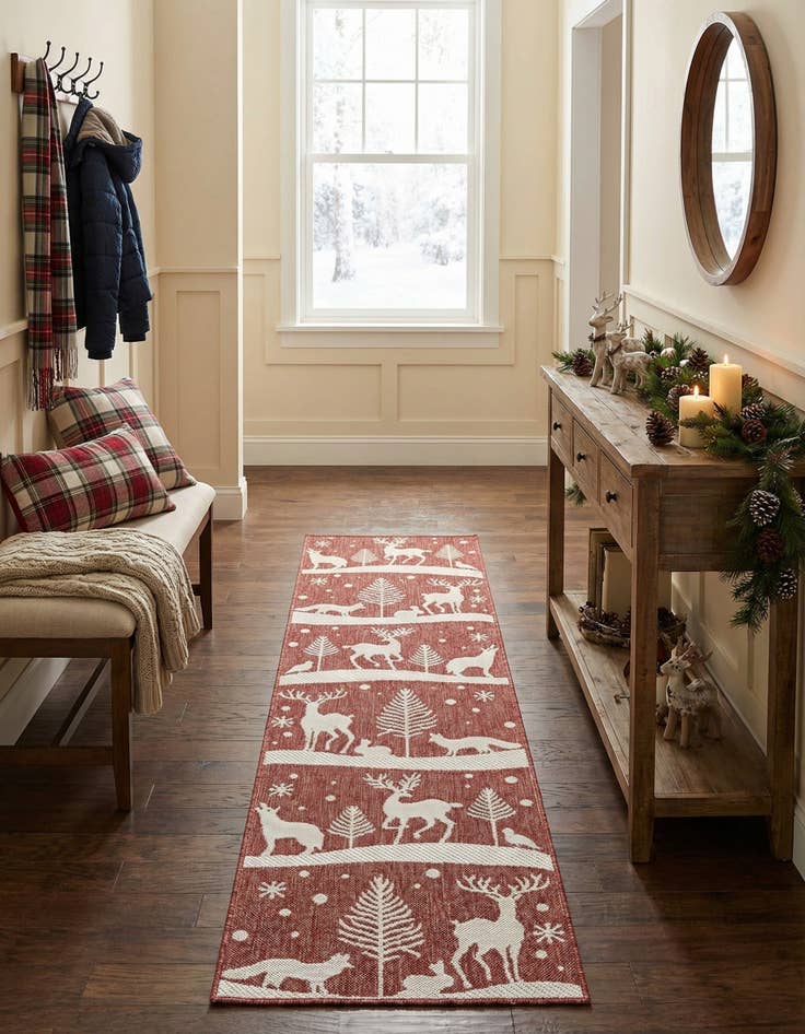 Detail image of 2' x 8' Easy-Clean Holiday Indoor / Outdoor Runner Rug