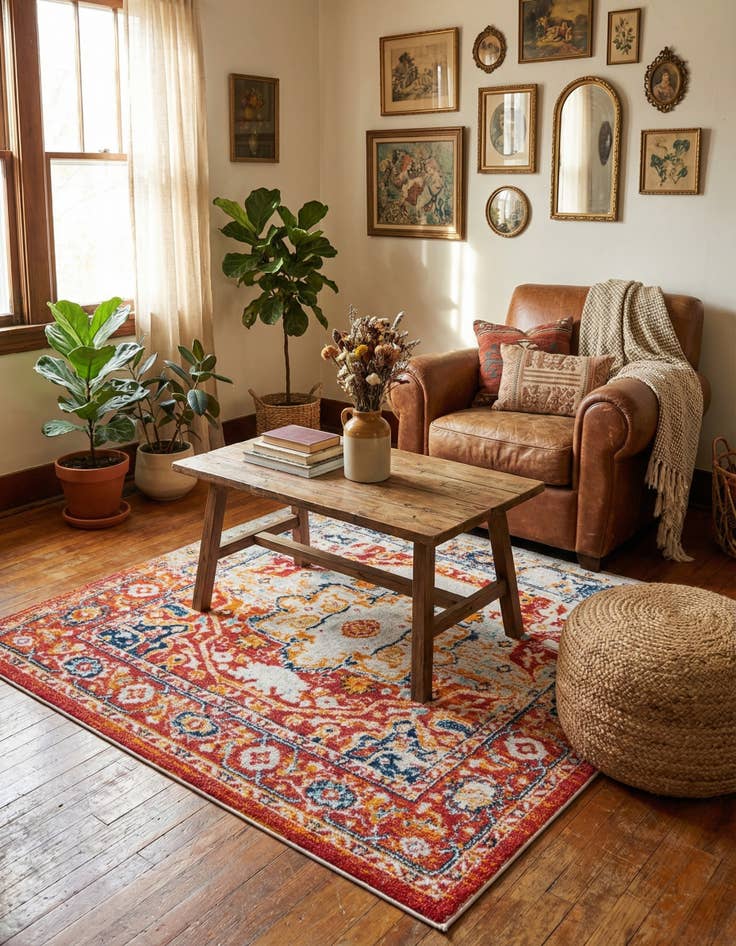 Detail image of 4' x 4' Madeline Vintage Square Rug