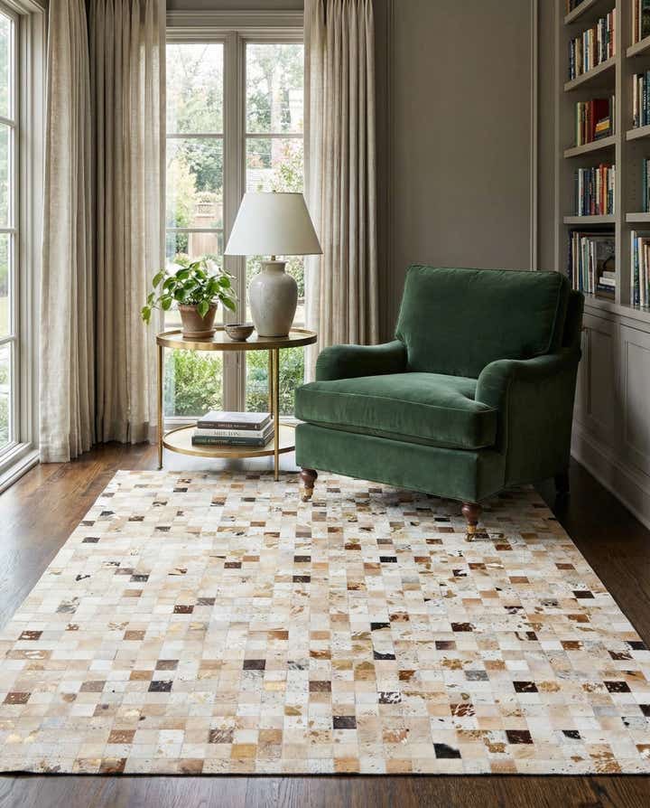 7' 10 x 9' 10 Cowhide Stocks Rug