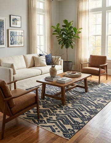 8' x 10' 4 Hand Knotted Darya Wool Rug