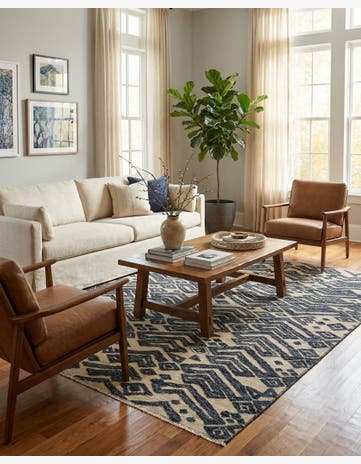 8' x 10' 4 Hand Knotted Darya Wool Rug