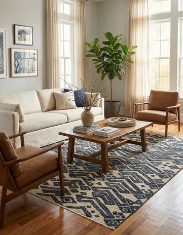 8' x 10' 4 Hand Knotted Darya Wool Rug