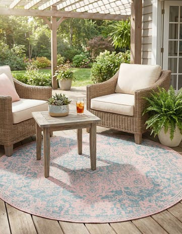 6' 7 x 6' 7 Easy-Clean Jill Zarin Dubai Indoor / Outdoor Round Rug
