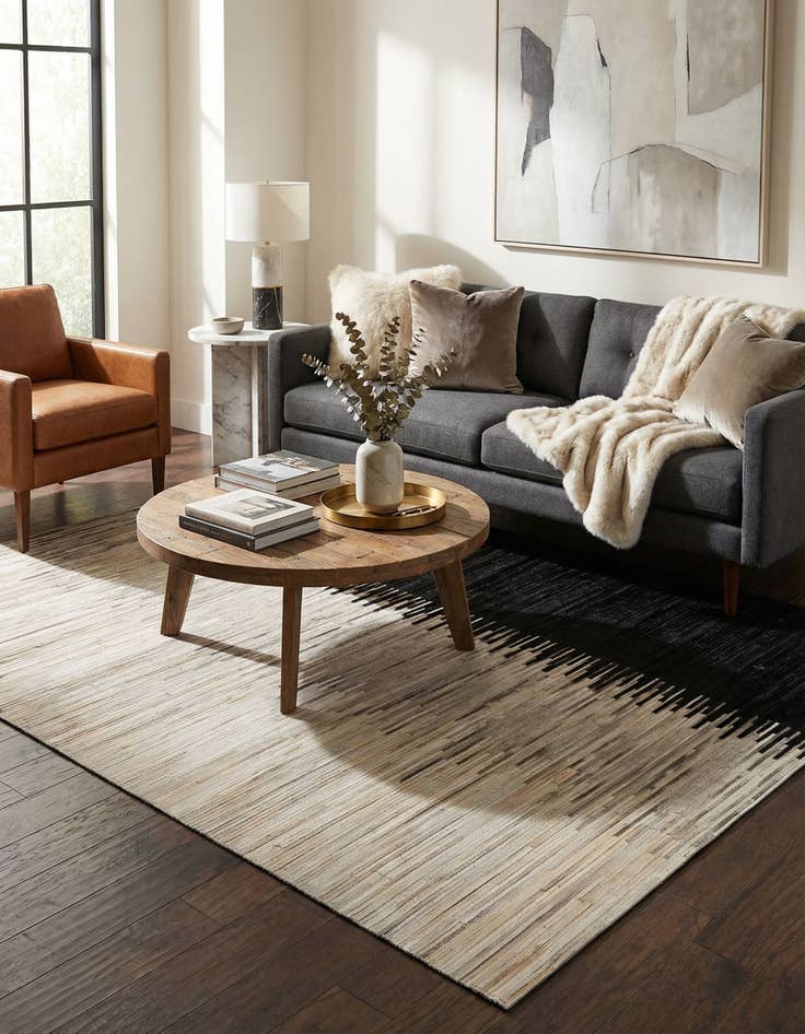 Detail image of  5' 6 x 8' Cowhide - Patchwork Rug