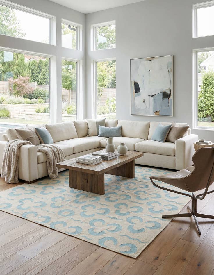 Detail image of 8' 4 x 9' 4  Hand Woven Kilim Modern Wool Rug