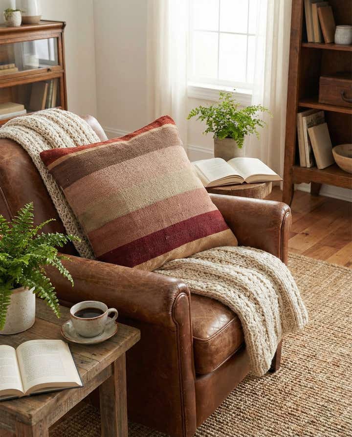 1' 6 x 1' 8 Hand Woven Pillow Wool Square Rug