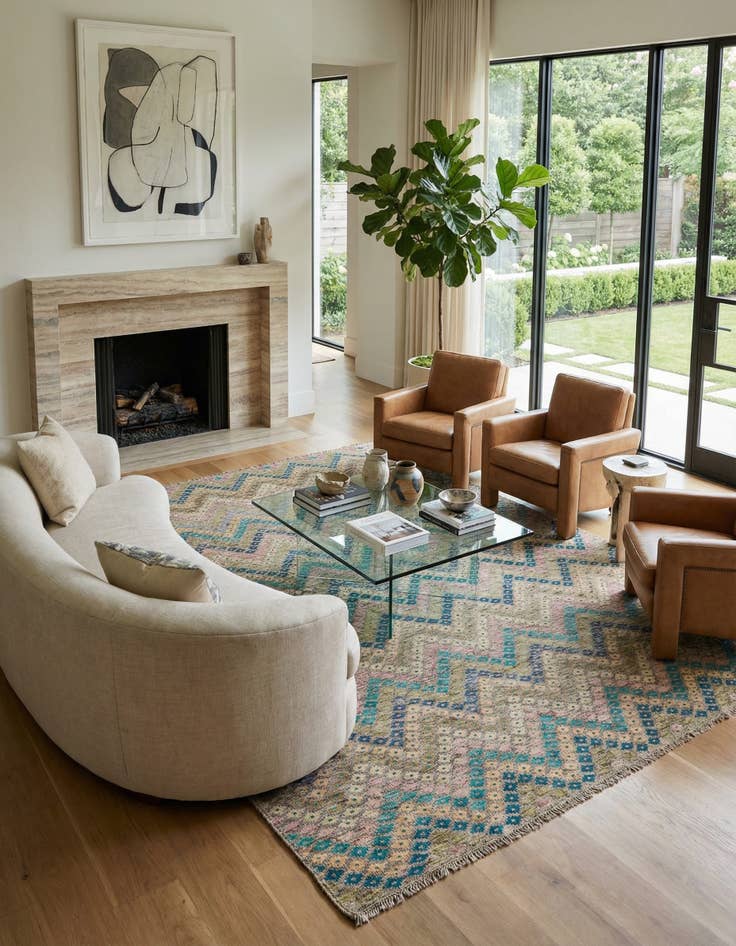 Detail image of 8' 4 x 11' 3  Hand Woven Kilim Modern Wool Rug