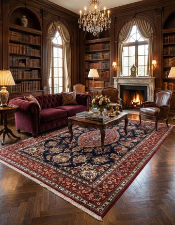 6' 6 x 10' Hand Knotted Qom Persian Rug