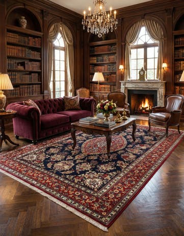 6' 6 x 10' Hand Knotted Qom Persian Rug