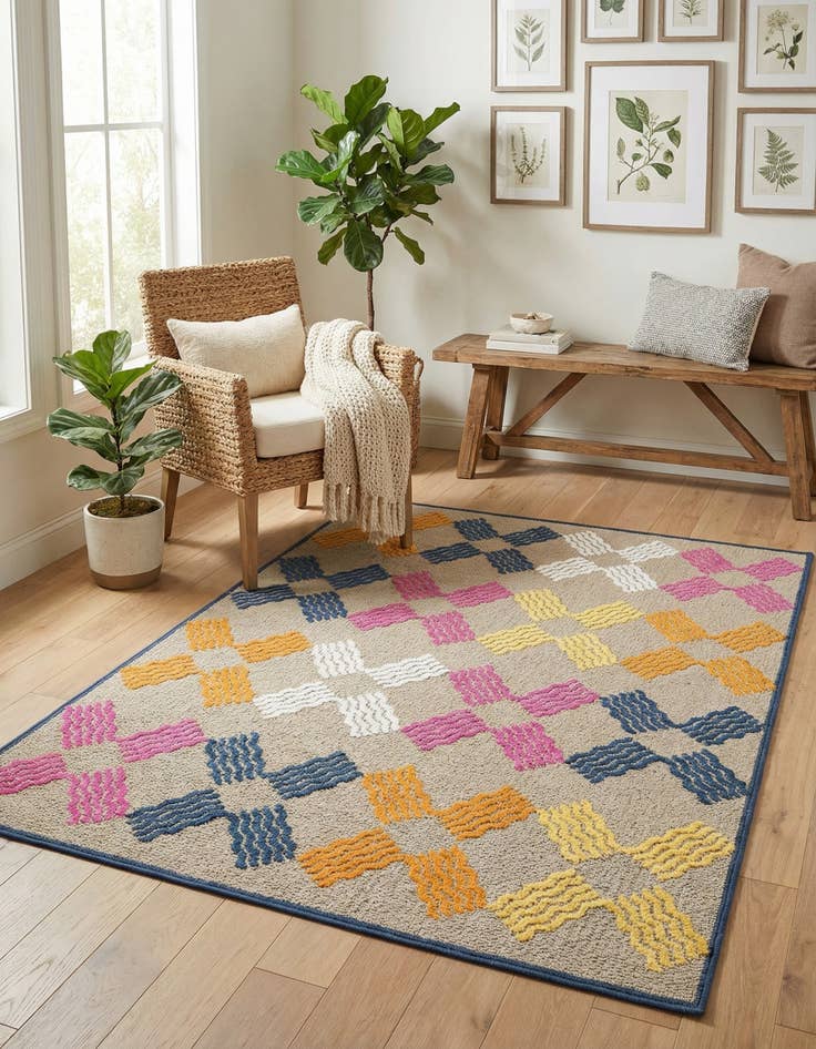 Detail image of 5' x 7' 7  Washable  Indoor / Outdoor Rug