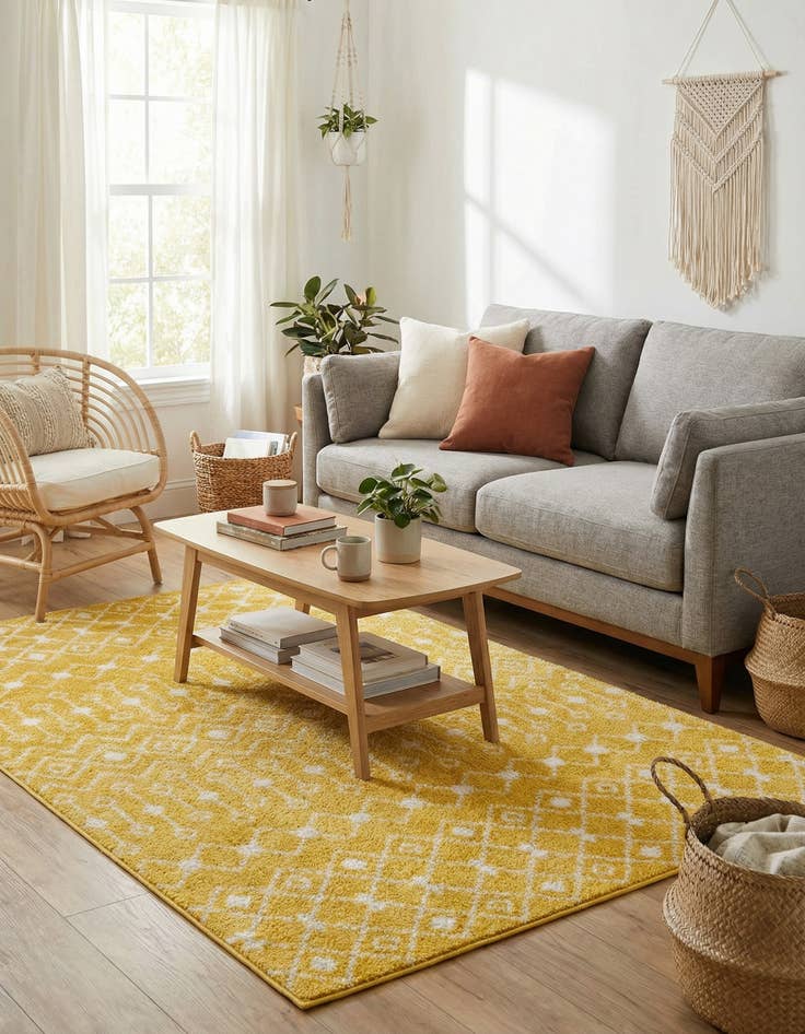 Detail image of  4' x 6' Moroccan Trellis Rug