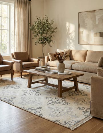 4' 7 x 6' 7 Hand Knotted Darya Wool Rug