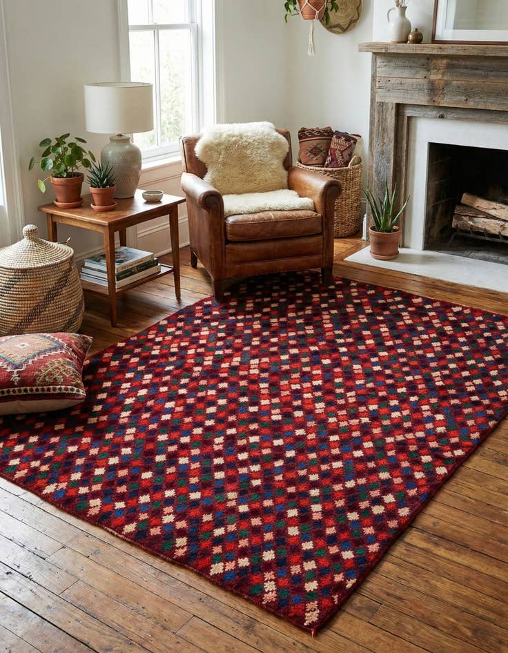 Detail image of 5' 2 x 6' 10 Hand Knotted Balouch Wool Rug