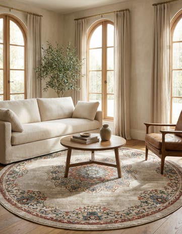 Stone Beige Isabella Round Rug