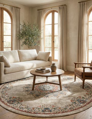 Stone Beige Isabella Round Rug