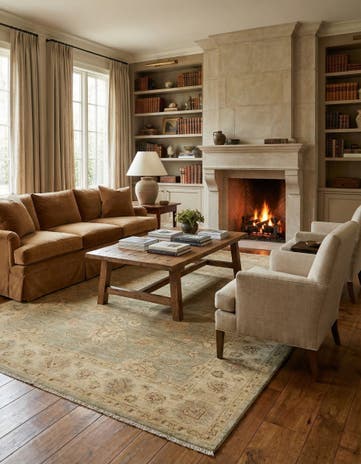 5' 8 x 8' Ziegler Wool Rug