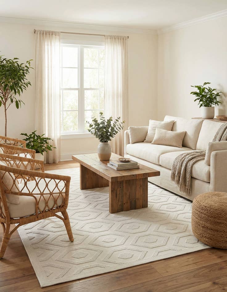 Detail image of 7' 10 x 7' 10  Washable Trellis Textured Indoor / Outdoor Square Rug