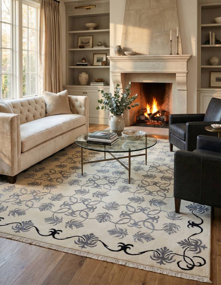 Detail image of 7' 10 x 9' 10  Hand Knotted Darya Wool Rug