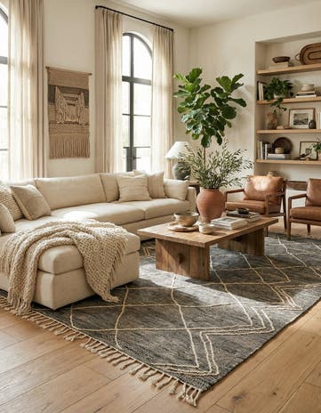 6' 5 x 10' 3 Hand Knotted Moroccan Wool Rug