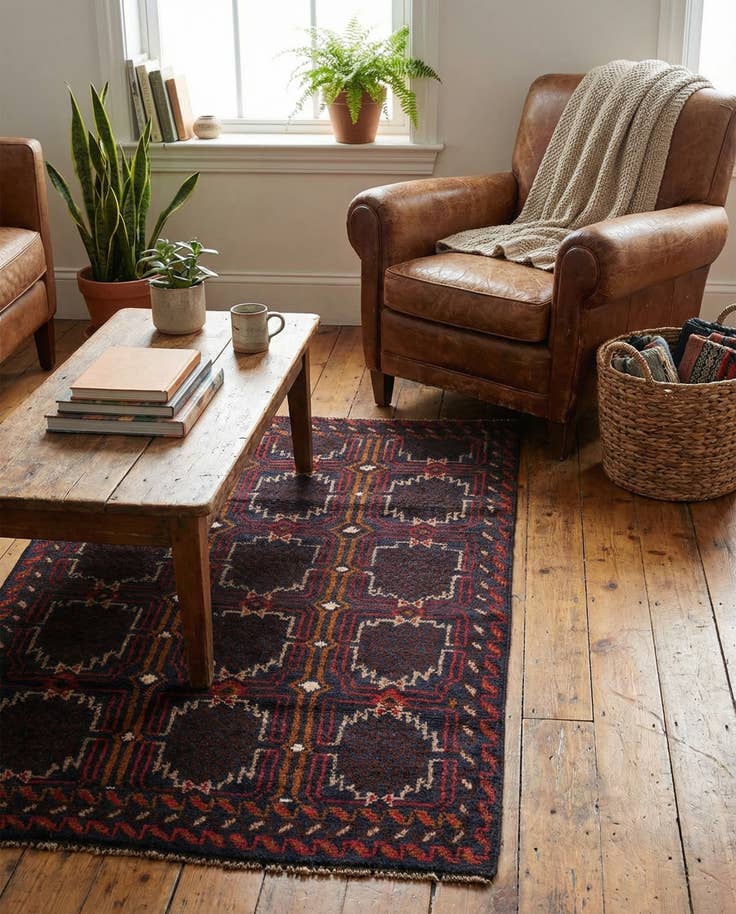 Detail image of 2' 10 x 4' 5 Hand Knotted Balouch Persian Wool Rug