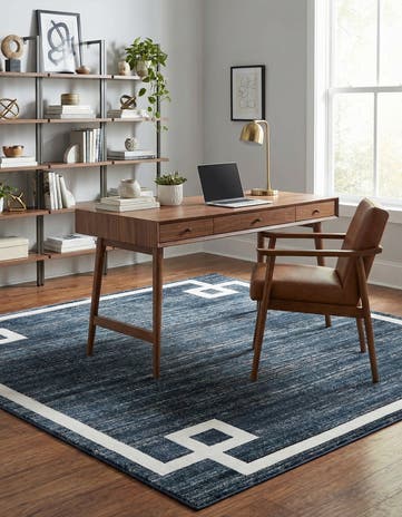 Jill Zarin Navy Blue Uptown Lenox Hill Square Rug