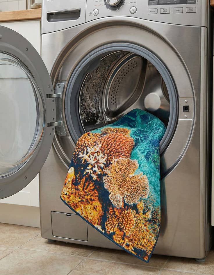 Detail image of  1' 4 x 1' 4  Washable Coastal Indoor / Outdoor Sample Rug