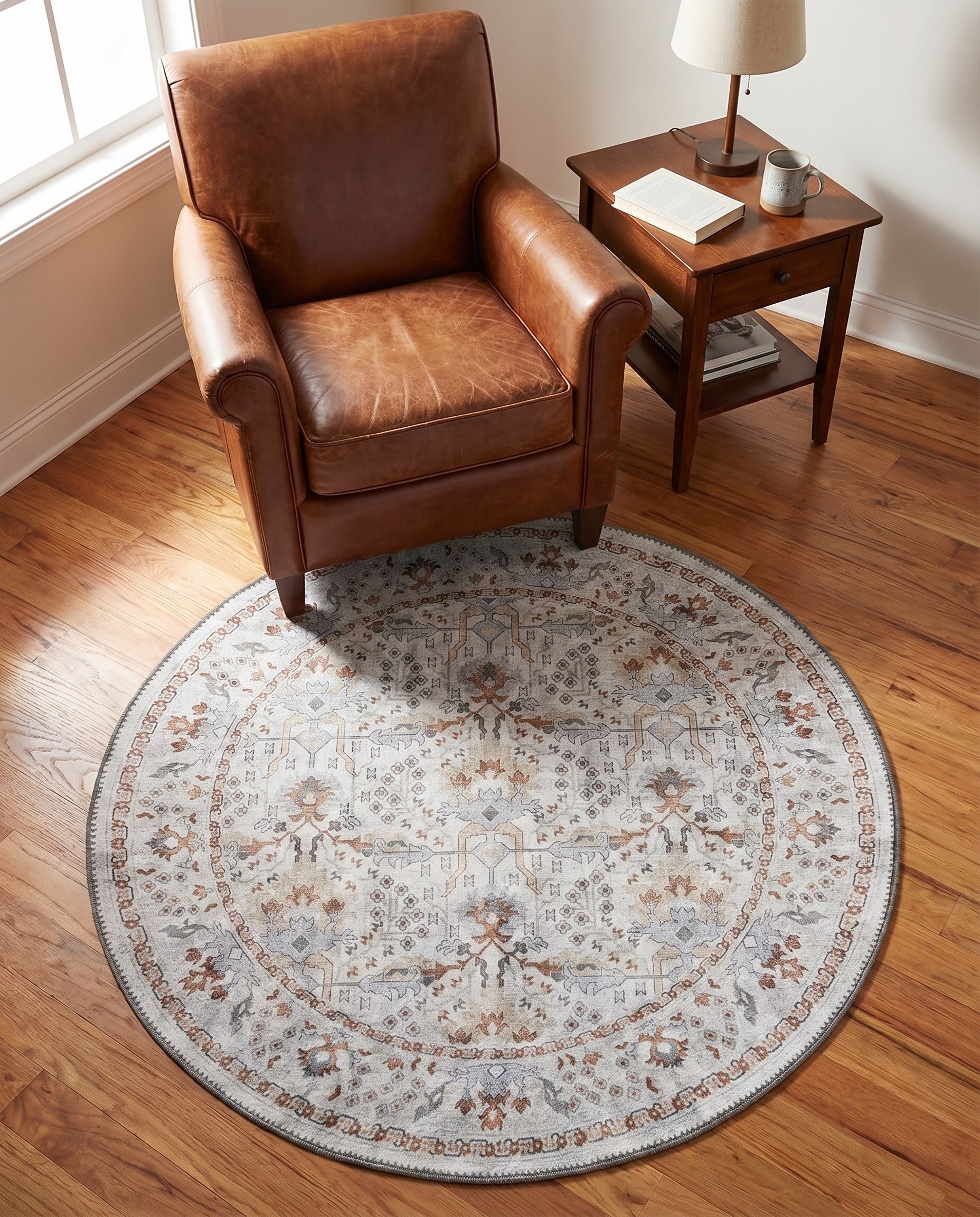 3' 6 x 3' 6 Washable Timeless Round Rug
