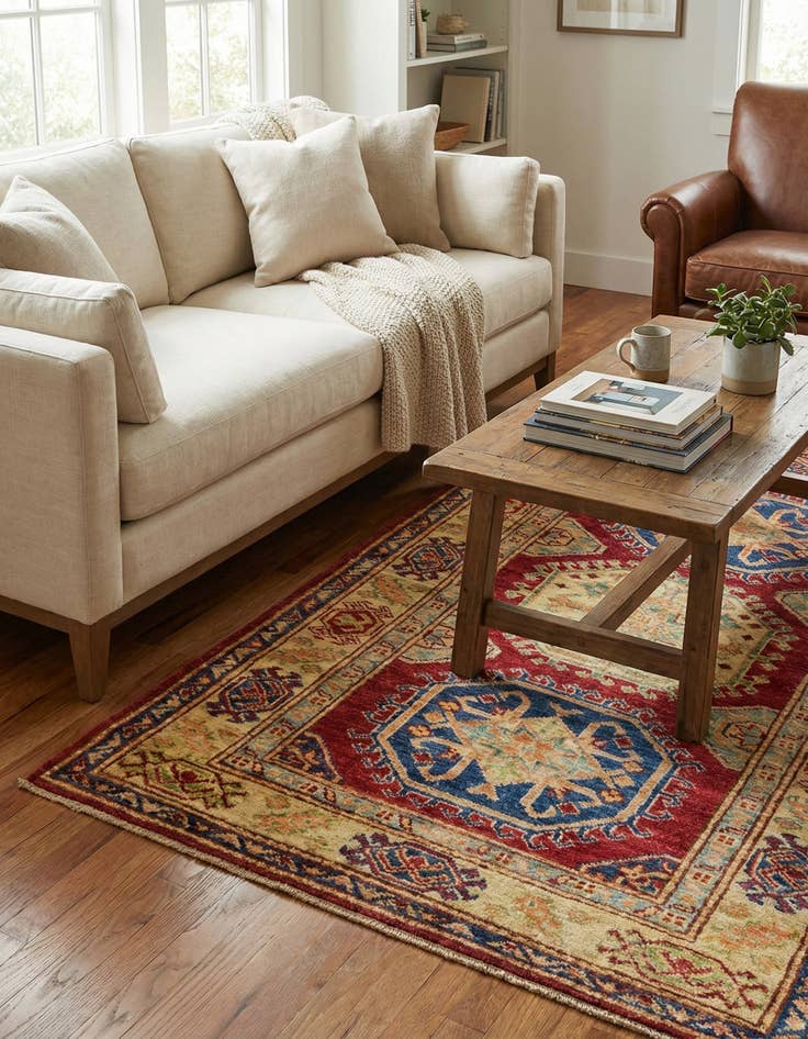 Detail image of 2' 9 x 4'  Hand Knotted Kazak Rug