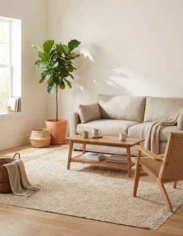 White and Natural Handmade Braided Jute Rug