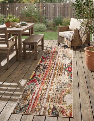 2' 7 x 10' Easy-Clean Casablanca Indoor / Outdoor Runner Rug