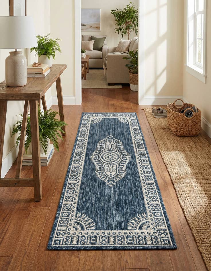 Detail image of  2' x 5' 3  Washable Traditional Indoor / Outdoor Runner Rug