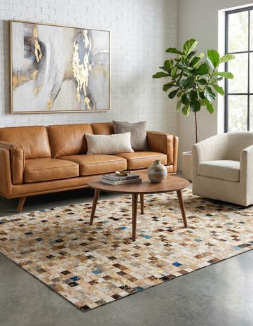 4' 1 x 5' 11 Cowhide - Patchwork Rug